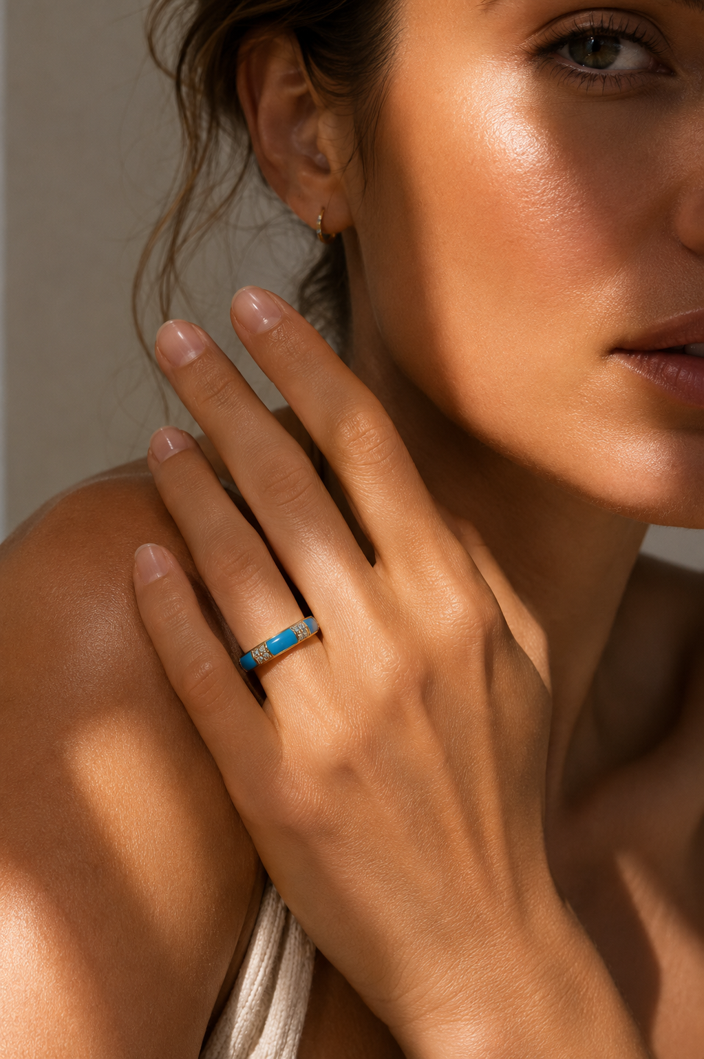 Radiant Nano Sky Blue Topaz Ring