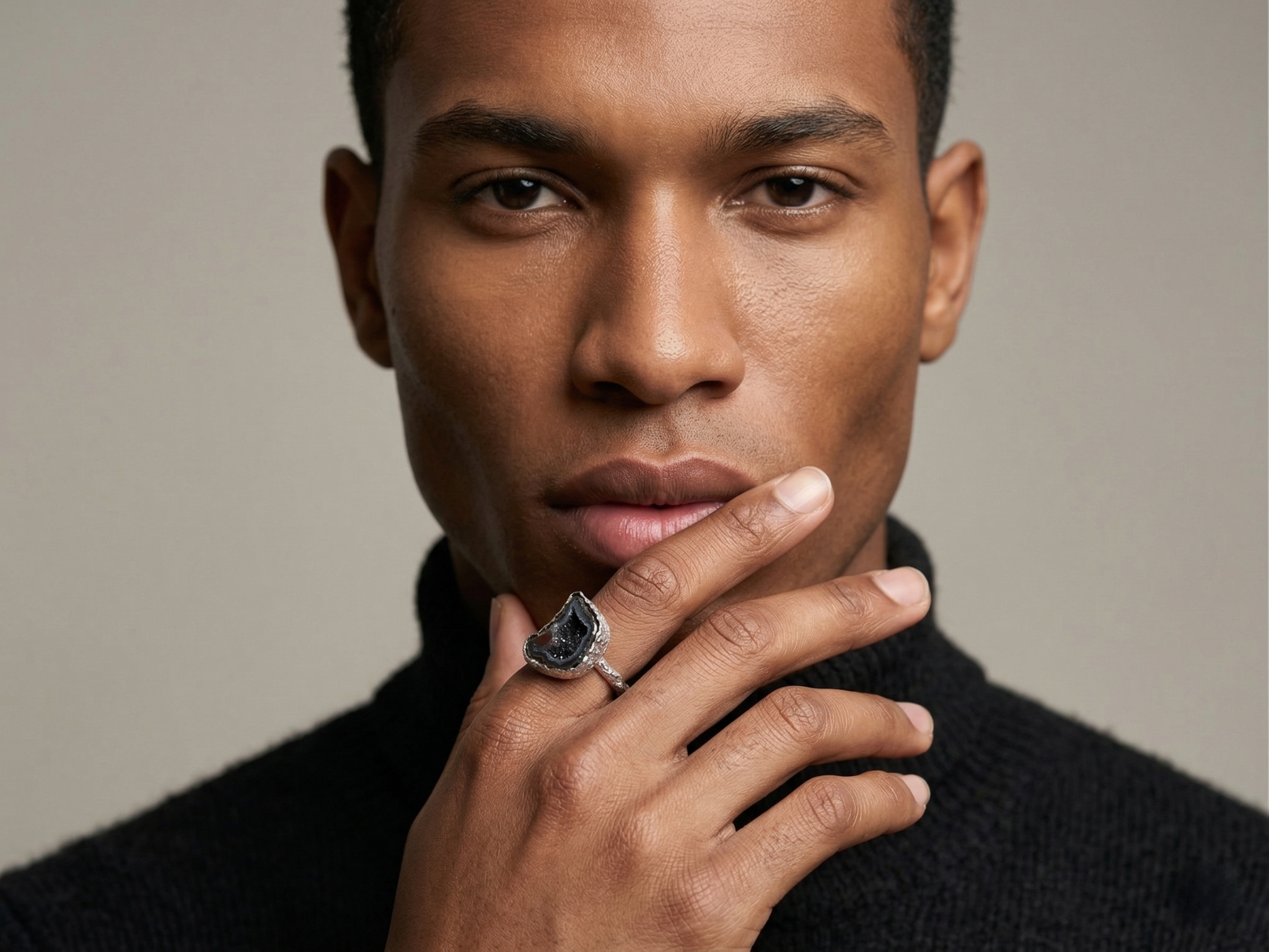 Raw Presence Druzy Ring