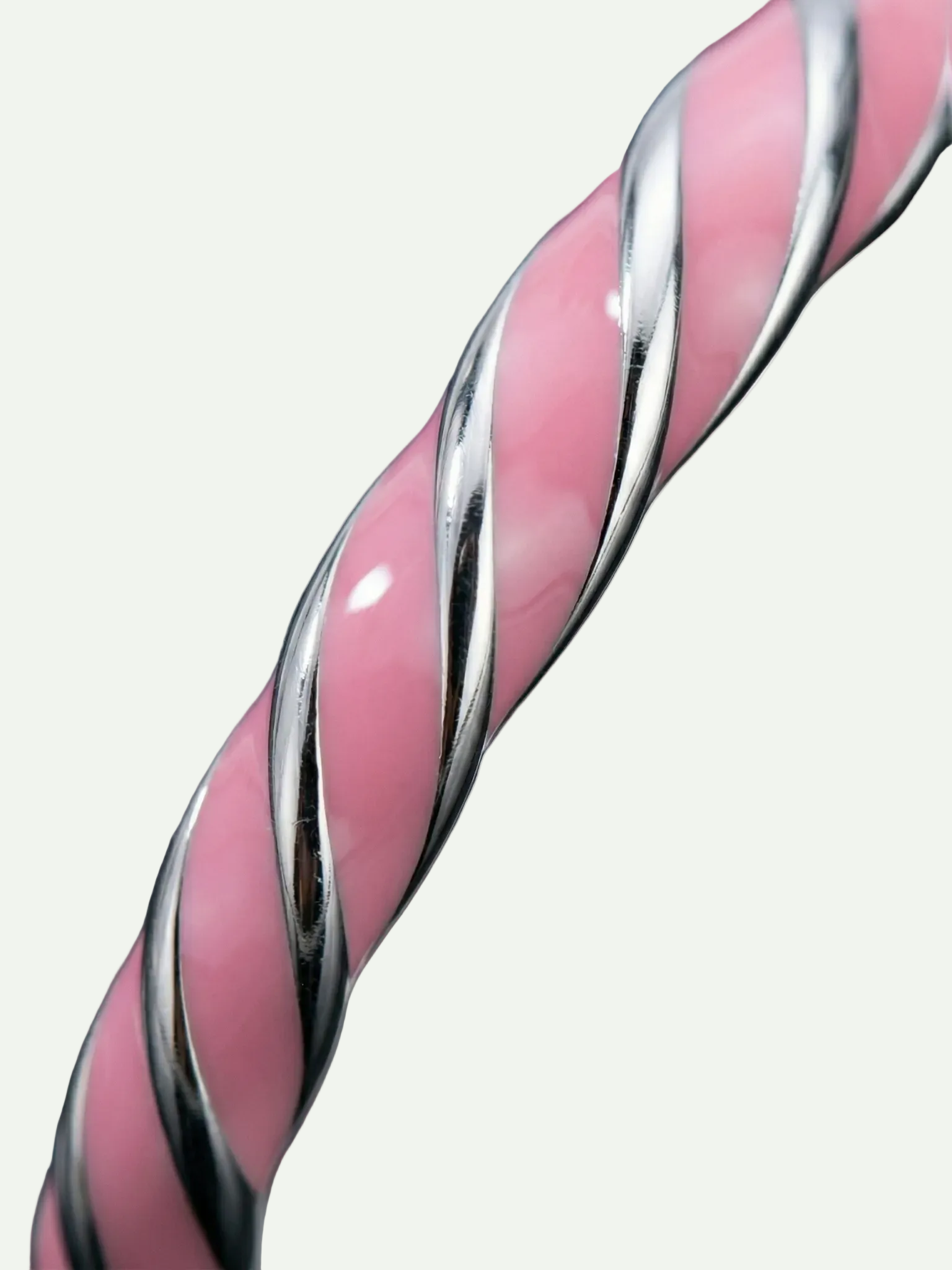 Lustrous Pink Enamel Rhodium Band Ring