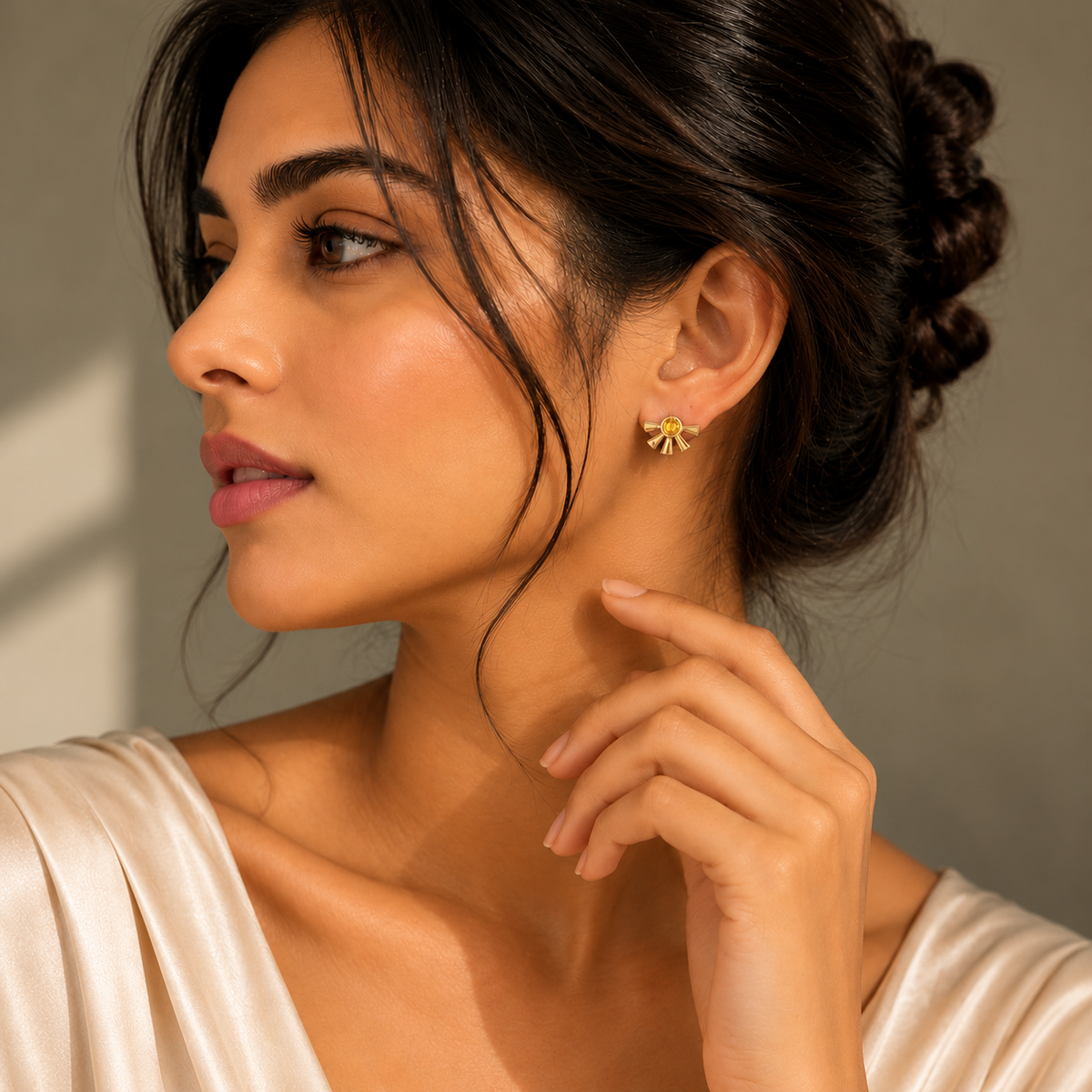 Golden Madira Citrine Studs
