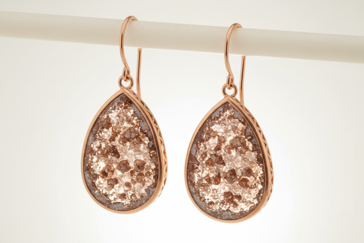 Grounded Glow Druzy Drop Earrings