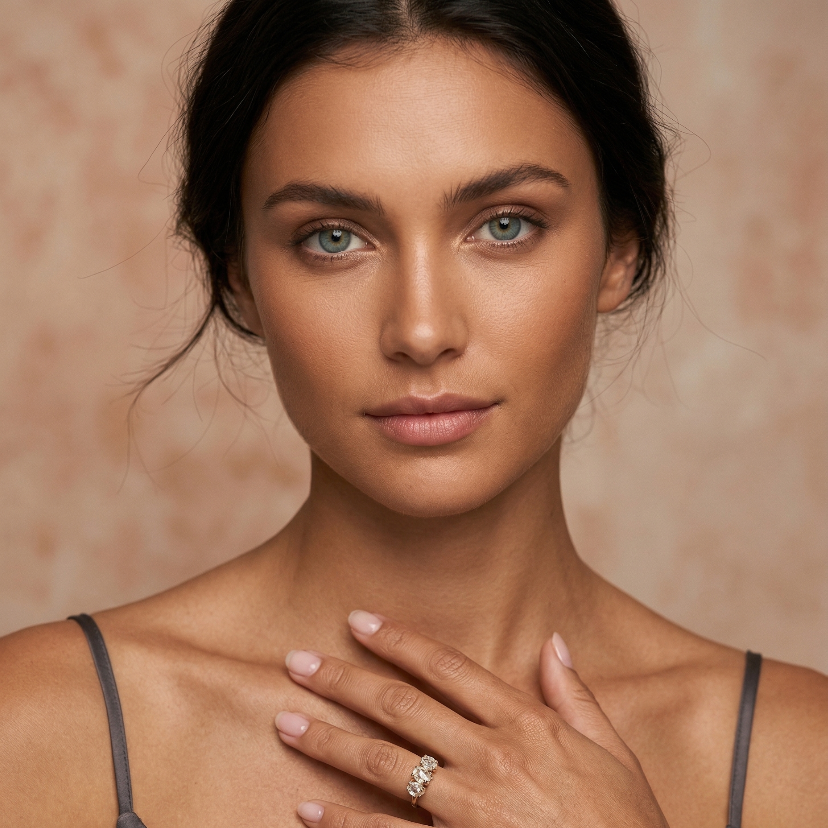 Trueform Trio Herkimer Ring