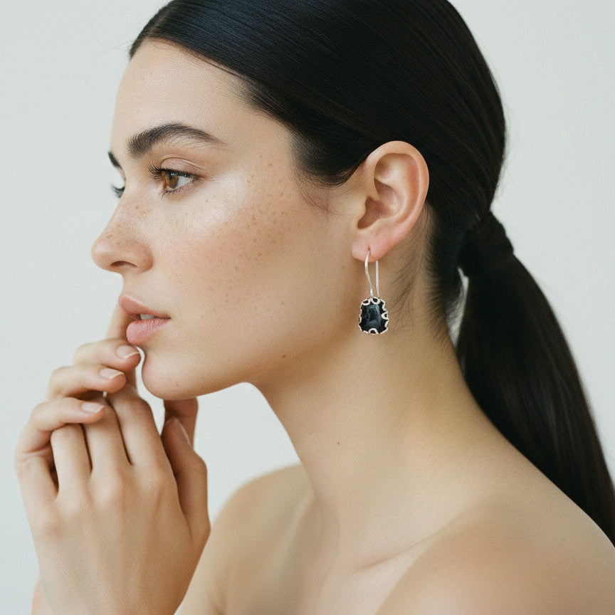 Grounded Glow Druzy Drop Earrings