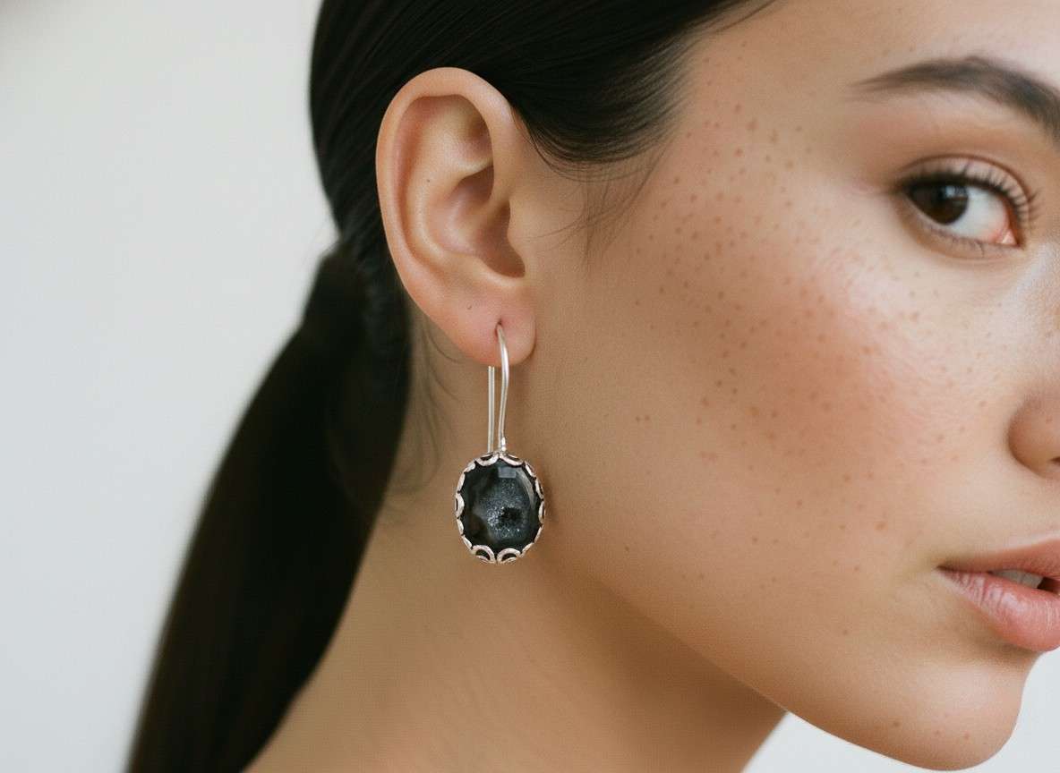 Grounded Glow Druzy Drop Earrings