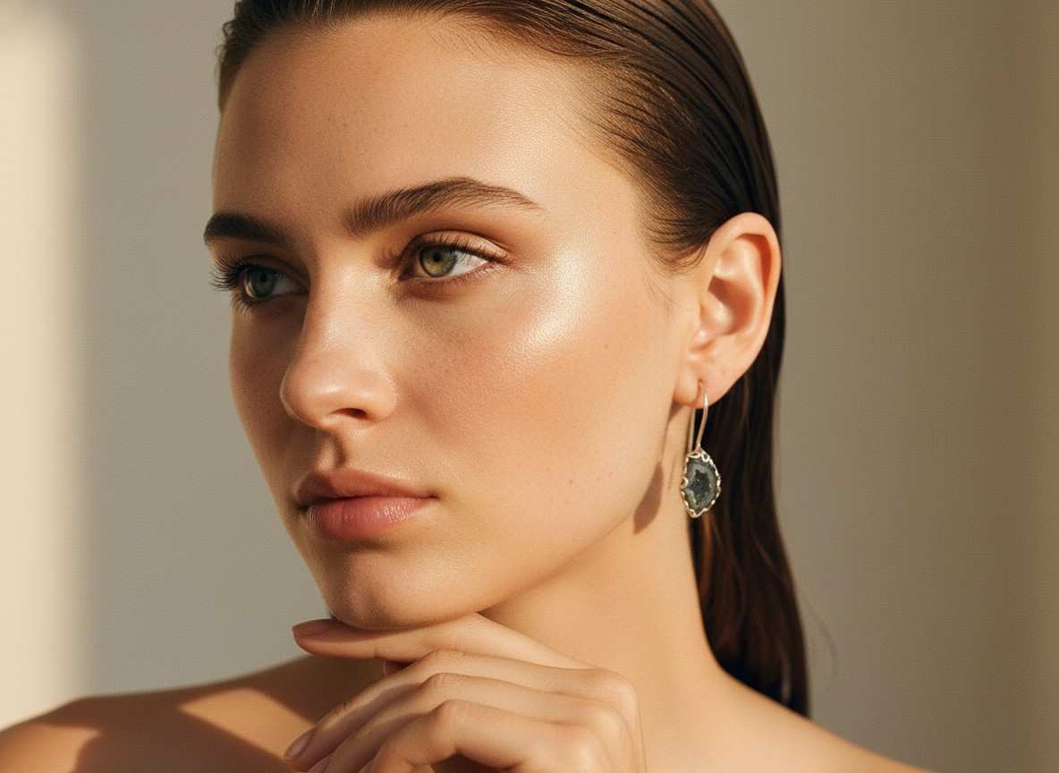 Grounded Glow Druzy Drop Earrings