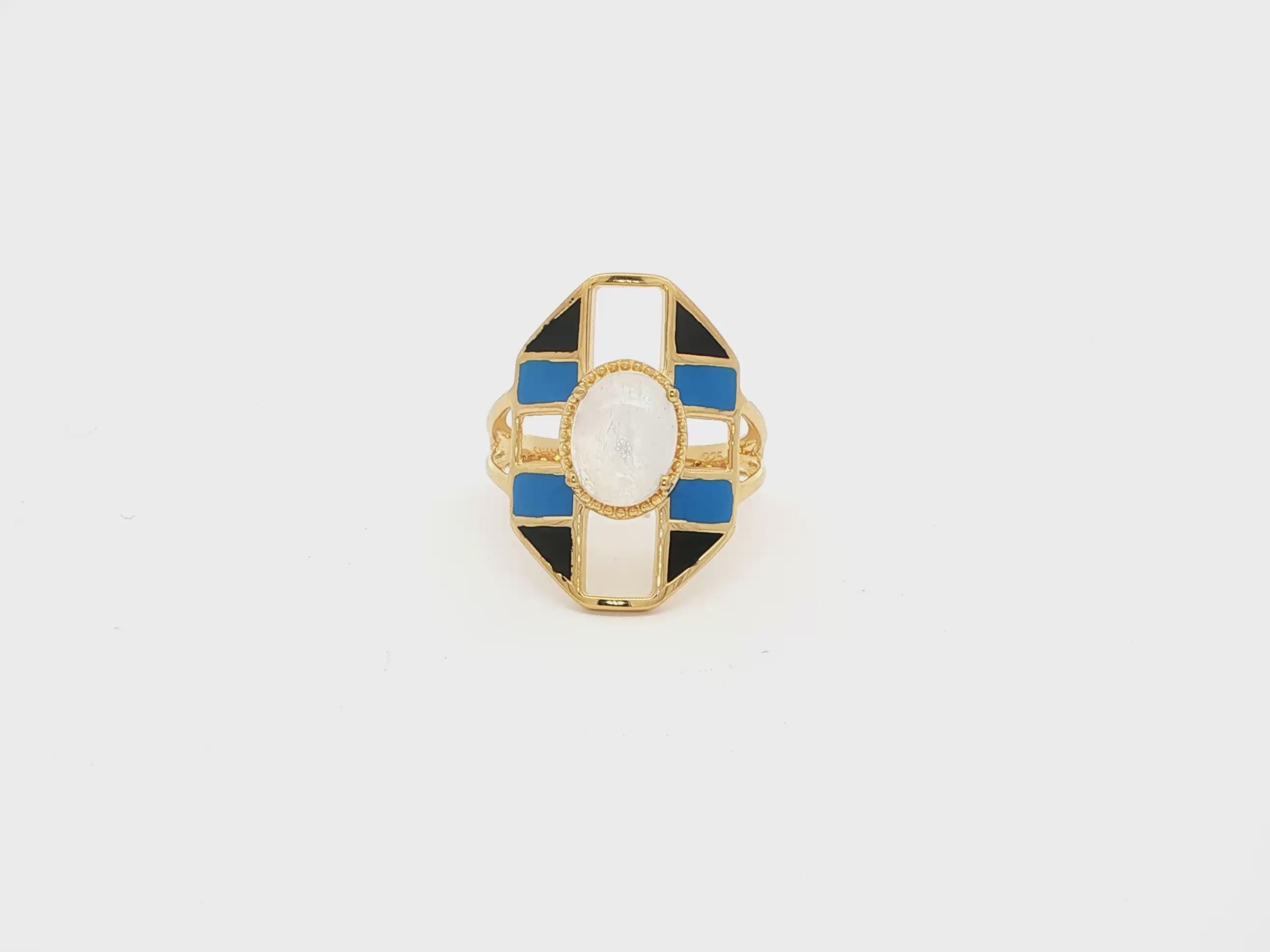 Classic Rainbow Moonstone Ring