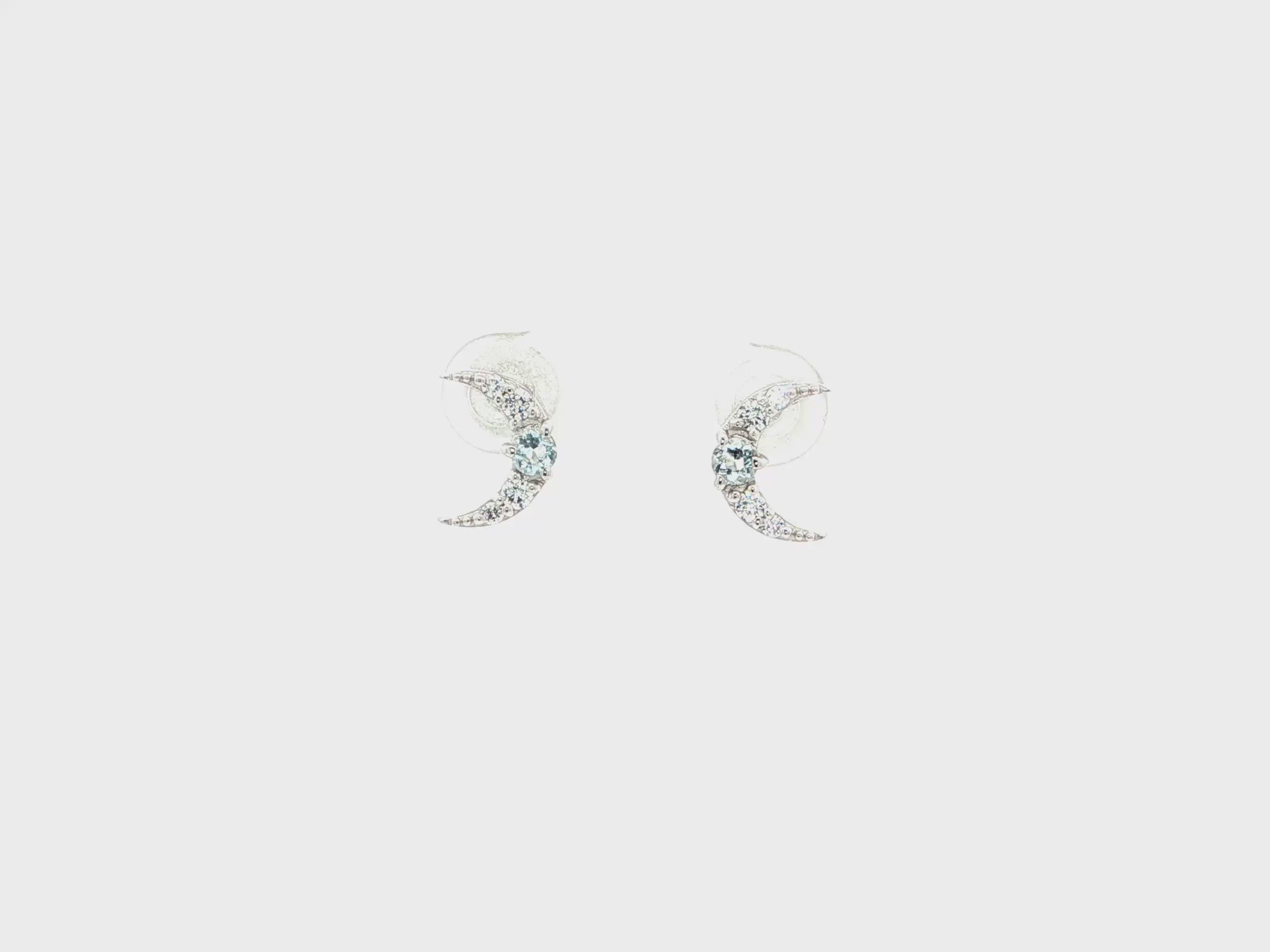 Serene Aqua Marine Stud Earrings