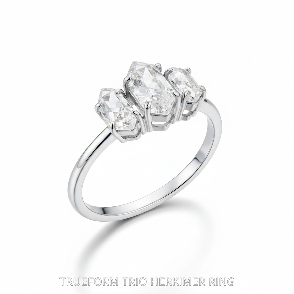 Trueform Trio Herkimer Ring